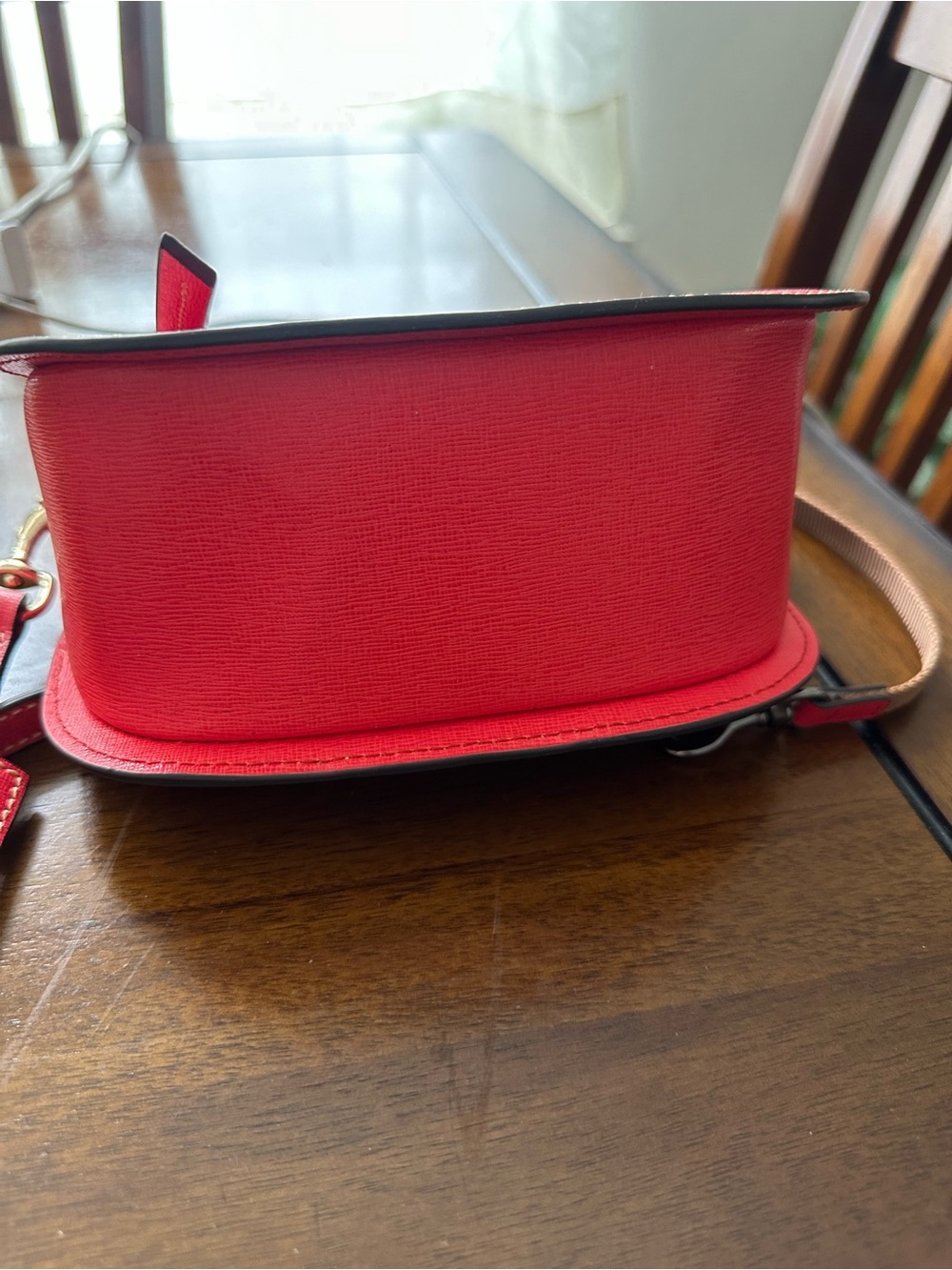 Dooney & Bourke Red Leather Crossbody Saddle Bag Small - Picture 6 of 10